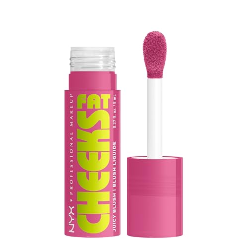 NYX PROFESSIONAL MAKEUP Fat Cheeks Liquid Blush, Buildable, Dewy Blush with Long-Lasting 12HR Wear - Plum Pop (Soft Mauve)