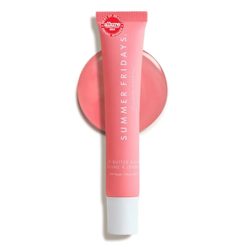 Summer Fridays Lip Butter Balm - Moisturizing Lip Gloss for Instant Shine + Sheer Color - With Nourishing Shea Butter - Everyday Makeup + Skin Care Summer Essentials - Vegan - Pink Sugar (.5 Oz)
